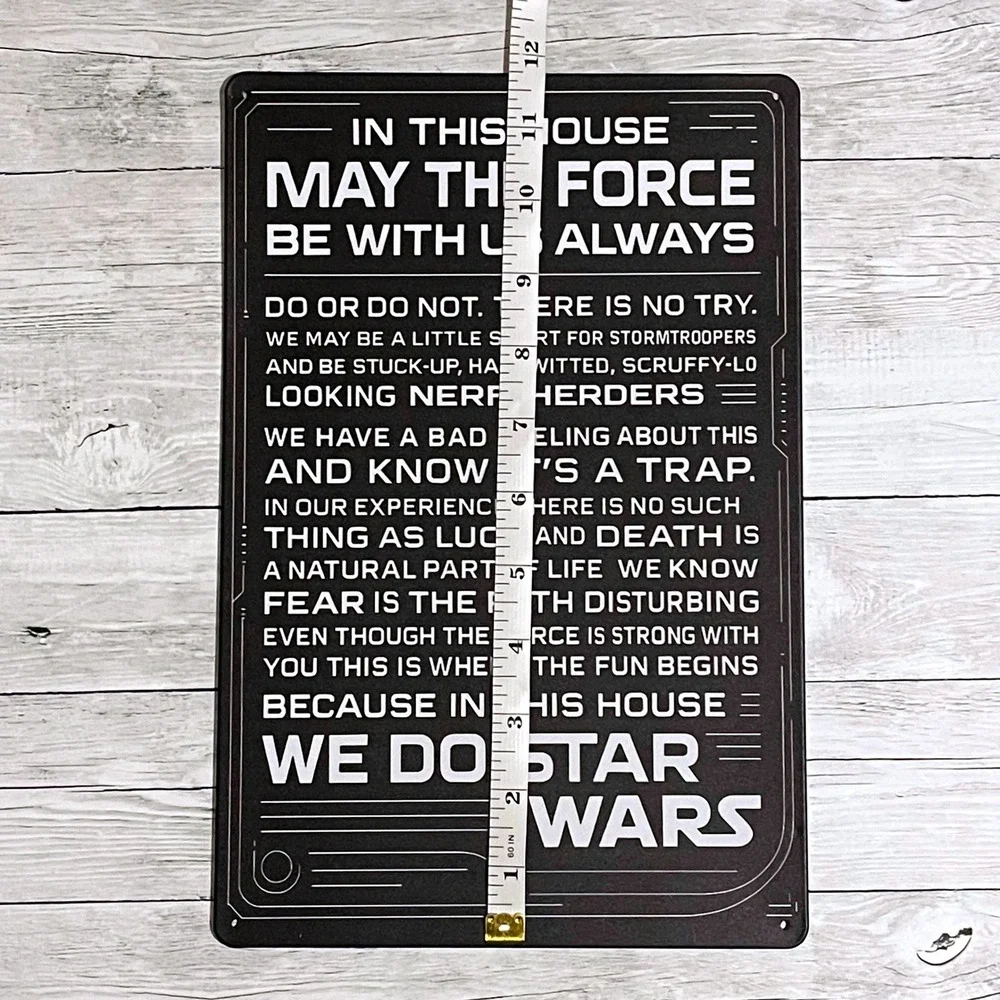 Star Wars House Rules Metal Sign May The Force Be With Us Always Tin Poster 8x12